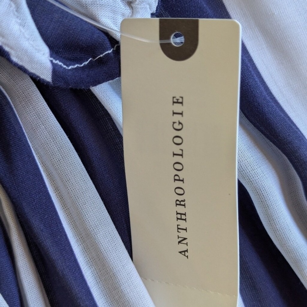 Anthropologie Striped Open Back Tiered Ruffle Maxi Dress Sz M NWT - Picture 8 of 16